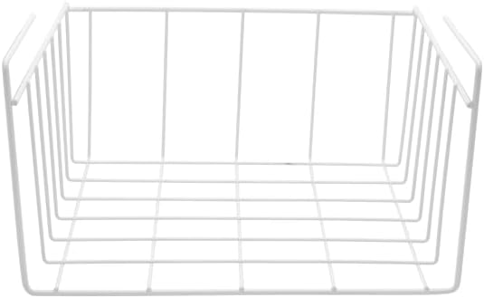 YBM HOME Under Shelf Wire Basket Storage Organizer for Kitchen Pantry - White Hanging Metal Wrap Rack, Easy to Install, (6 Pack, Medium) 2222-6