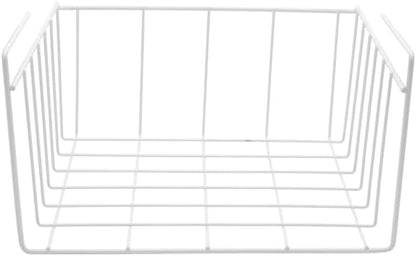 YBM HOME Under Shelf Wire Basket Storage Organizer for Kitchen Pantry - White Hanging Metal Wrap Rack, Easy to Install, (6 Pack, Medium) 2222-6