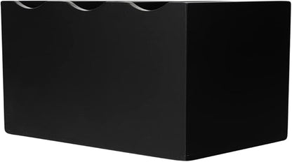 Restaurantware 8.25 x 5.5 x 4.75 Inch Flatware Display 1 Countertop Buffet Utensil Caddy - 3 Compartment For Parties Picnics Homes or Restaurants Black Bamboo Cutlery Holder Upright