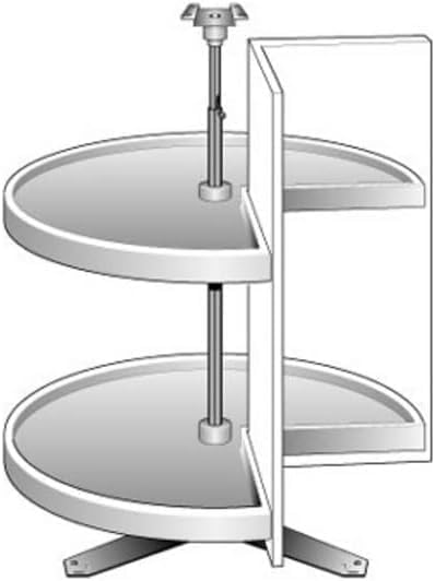 Vath-Sagel Polymer Pie-Cut 2-Shelf Lazy Susan Set for Kitchen Corner Cabinets for Door Attachment, Made in Germany (28 INCH for 36" Corner Cabinet)