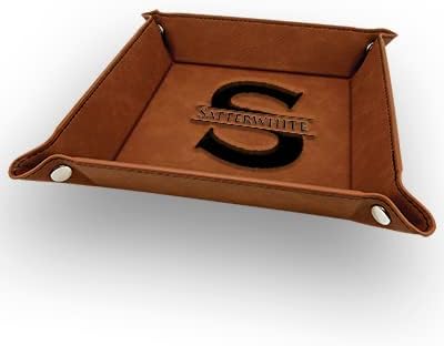 Engraved Genuine PU Leather Valet Tray, Krazy Case Tray For Men, Valet and key holder For Women Jewelry Organizer, Catchall holder For Men