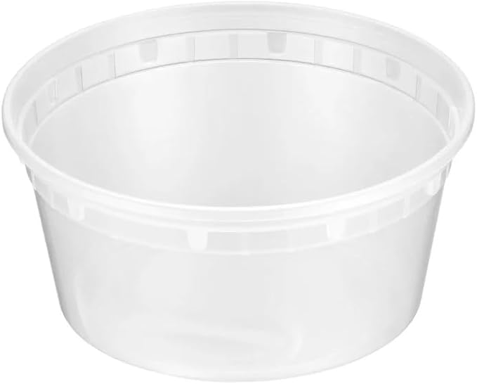 ProTakeOut 12oz [32 set] Heavy Duty Plastic Deli Container | BPA-Free Food Storage with Airtight Leak‑Proof Lids | Microwave, Freezer & Dishwasher Safe – Stackable, Bulk Reusable Soup & Meal Prep Tub
