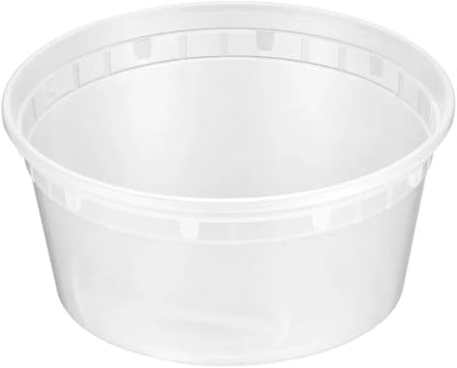 ProTakeOut 12oz [32 set] Heavy Duty Plastic Deli Container | BPA-Free Food Storage with Airtight Leak‑Proof Lids | Microwave, Freezer & Dishwasher Safe – Stackable, Bulk Reusable Soup & Meal Prep Tub
