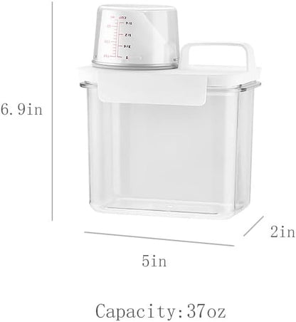 [2 Pack] Laundry Detergent Dispenser for Laundry Room Organization and Storage,37 Oz Laundry Soap Dispenser,Liquid Laundry Detergent Dispenser with 4 Removable Labels,BPA Free & PET Plastic,Clear