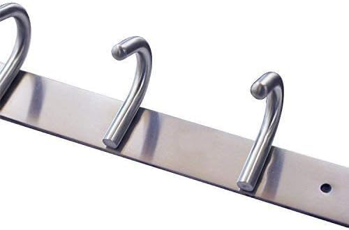 QT Home Decor Hook/Coat Rack with 12 Round Hooks-Modern Wall Mounted - Ultra Durable with Solid Steel Construction,Brushed Stainless Steel Finish,Super Easy Installation,Rust and Water Proof.
