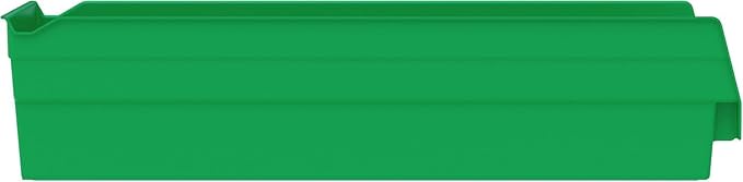 Akro-Mils 30138 Plastic Shelf Bins, Heavy Duty Storage Bins for Garage, Closet, and Drawer Organization, 18-Inch x 6-1/2-Inch x 4-Inch, Green, 12-Pack