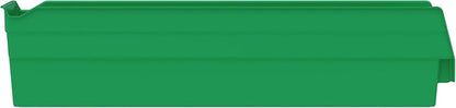 Akro-Mils 30128 Plastic Shelf Bins, Heavy Duty Storage Bins for Garage, Closet, and Drawer Organization, 18-Inch x 4-Inch x 4-Inch, Green, 12-Pack