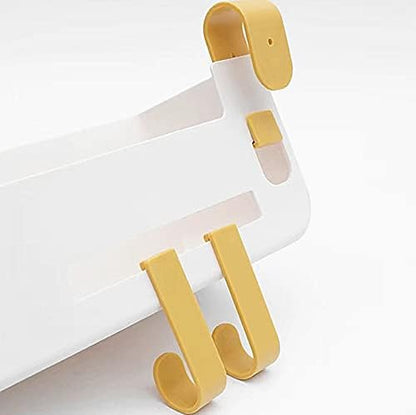 MEVOPHEE Bedside Hanging Caddy, Plastic Hanging Storage Shelf Holder Organizer for Phone Glasses Bottle Office Supplies in Dorm Room Bathroom Camper Rv - White (Caddy)
