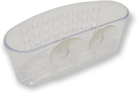 Handy Housewares Kitchen Sink Caddy Dish Soap Scrubber Sponge Holder Basket with Suction Cups - Clear (3 Pack)