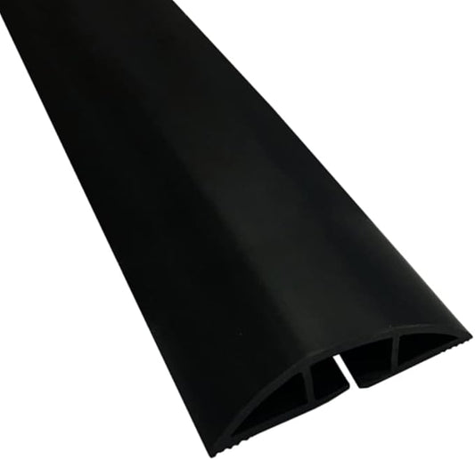 Kable Kontrol Floor Cord Cover kit - 15 Feet Long Black Plastic Cable Protector, Hides Cords and Conceals Wires, for Extension Cord Cable Management, Channel Size 0.75” W x 0.43” H