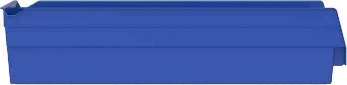 Akro-Mils 30138 Plastic Shelf Bins, Heavy Duty Storage Bins for Garage, Closet, and Drawer Organization, 18-Inch x 6-1/2-Inch x 4-Inch, Blue, 12-Pack