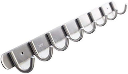 QT Home Decor Hook/Coat Rack with 12 Round Hooks-Modern Wall Mounted - Ultra Durable with Solid Steel Construction,Brushed Stainless Steel Finish,Super Easy Installation,Rust and Water Proof.
