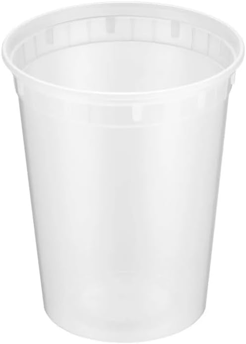 ProTakeOut 32oz [20 set] Heavy Duty Plastic Deli Container | BPA-Free Food Storage with Airtight Leak‑Proof Lids | Microwave, Freezer & Dishwasher Safe – Stackable, Bulk Reusable Soup & Meal Prep Tub