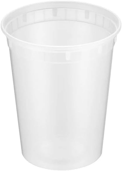 ProTakeOut 32oz [20 set] Heavy Duty Plastic Deli Container | BPA-Free Food Storage with Airtight Leak‑Proof Lids | Microwave, Freezer & Dishwasher Safe – Stackable, Bulk Reusable Soup & Meal Prep Tub