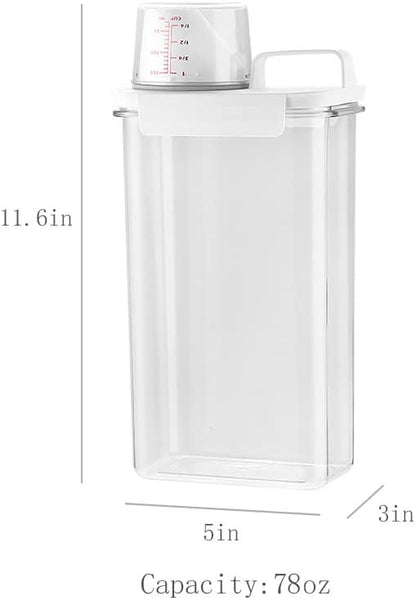 [2 Pack] Laundry Detergent Dispenser for Laundry Room Organization and Storage,78 Oz Laundry Soap Dispenser,Liquid Laundry Detergent Dispenser with 4 Removable Labels,BPA Free & PET Plastic, Clear