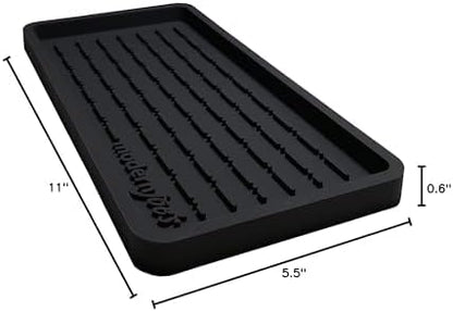 MODERNJOE'S Sponge Holder and Sink Organizer - Kitchen Bath Vanity - Multi-use Silicone Tray – Non-Slip, Heat Resistant and Dishwasher Safe – 11” X 5.5” - Black