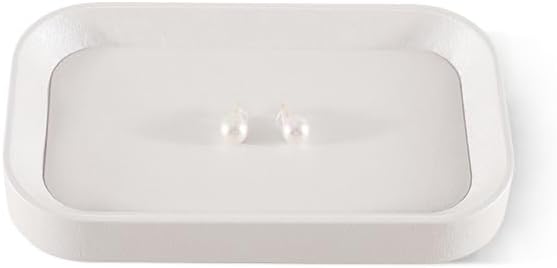 Yinbeini Ring Display, Leather Earring Organizer,Luxury Key Tray,Premium Decorative Tray,White Jewelry Dish