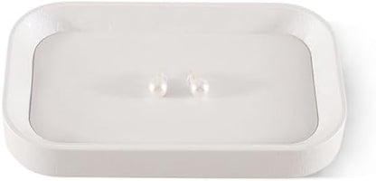 Yinbeini Ring Display, Leather Earring Organizer,Luxury Key Tray,Premium Decorative Tray,White Jewelry Dish