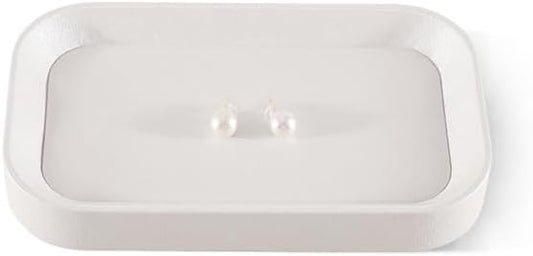 Yinbeini Ring Display, Leather Earring Organizer,Luxury Key Tray,Premium Decorative Tray,White Jewelry Dish