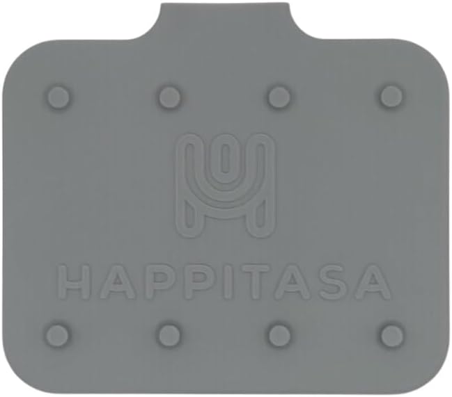 Happitasa Silicone Soap Dish Tray and Sponge Holder with Drain Chute and Feet | 3-Way Sloped Design | Bathroom and Kitchen Sink Organizer Caddy (Grey, 5"x4")