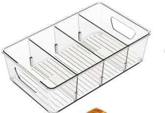 2 Pcs Seasoning Packet Organizer, Seasoning Organizer for Cabinet, Ood Storage Organizer Box with Detachable Dividers Snacks Spice Packets Holder for Kitchen, Pantry, Cabinet, Countertop