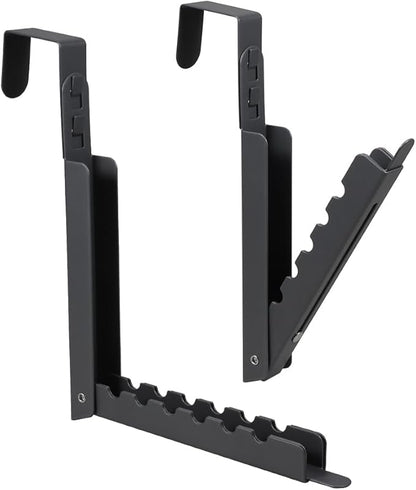 Picowe Over The Door Drying Rack Adjustable Expandable Over The Door Hooks Hanger Travel Organizer for Robes, Towels, Clothes, Bags, Hats, Coats (Gray, 2PCS)