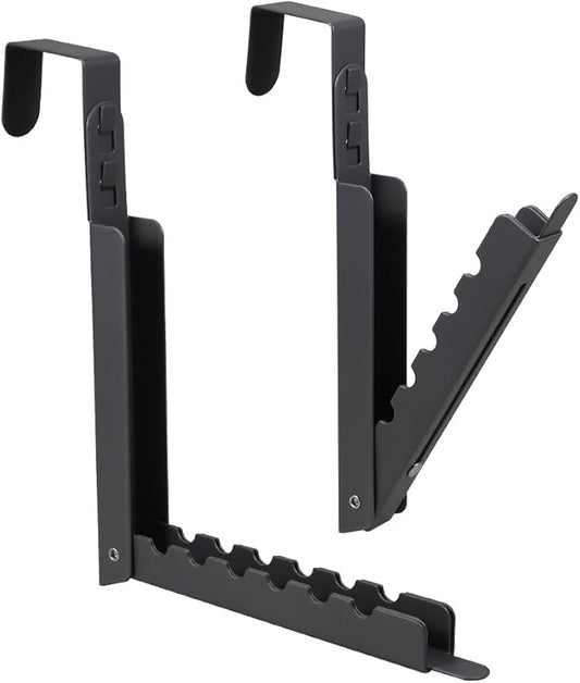 Picowe Over The Door Drying Rack Adjustable Expandable Over The Door Hooks Hanger Travel Organizer for Robes, Towels, Clothes, Bags, Hats, Coats (Gray, 2PCS)