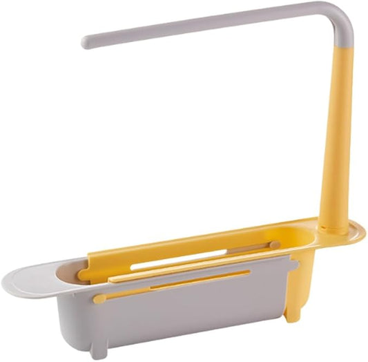 Jurfest Upgraded Extendable Sink Storage Rack,Sponge Holder For Kitchen Sink,Kitchen Gadgets (Yellow)