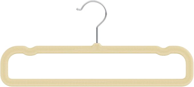 Velvet Felt Pants Hangers 1 Pack – Heavy Duty Space Saving Clothes Hangers with 360° Swivel Hook, Non-Slip Thin Design for Suits, Shirts, Coats, Dresses