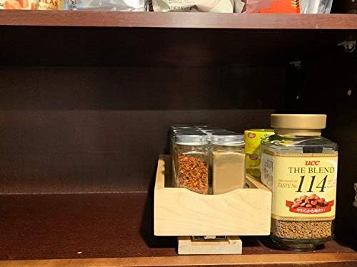 CabinetRTA Wood Pull Out Spice Rack Organizer for Cabinet - 5.5"(W) x 10"(D) x 2"(H) for Upper Kitchen Cabinets and Pantry Closet, for Spices, Sauces, Canned Food etc…