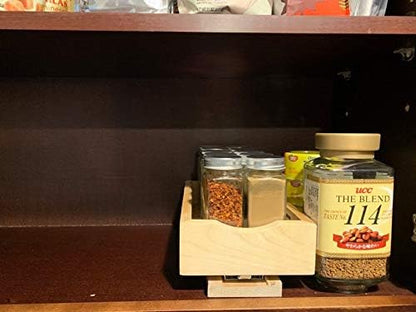 CabinetRTA Wood Pull Out Spice Rack Organizer for Cabinet - 5.5"(W) x 10"(D) x 2"(H) for Upper Kitchen Cabinets and Pantry Closet, for Spices, Sauces, Canned Food etc…