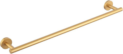 GERZWY 24-Inch Bathroom Towel Bar Gold Stainless Steel Modern Round Style Bath Hand Towel Rack Wall Mount AG1101C60-BE