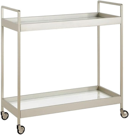 Cooper 33'' Wide Rectangular Bar Cart in Satin Nickel