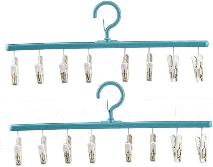 gofidin 2 Pack Drying Sock Rack Windproof Clothes Rack Multi Clip Dormitory Hanging Clothes Drying Racks Underwear Socks Holder