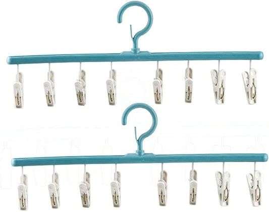 gofidin 2 Pack Drying Sock Rack Windproof Clothes Rack Multi Clip Dormitory Hanging Clothes Drying Racks Underwear Socks Holder