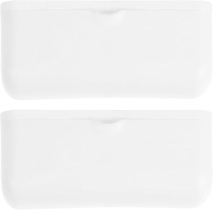 NUOBESTY 2Pcs Wall Mounted Trash Bag Dispenser, Universal Size Trash Bag Holder Organizer No Drill Easy Installation Storage Box for Kitchen, Bathroom & Pantry (White)