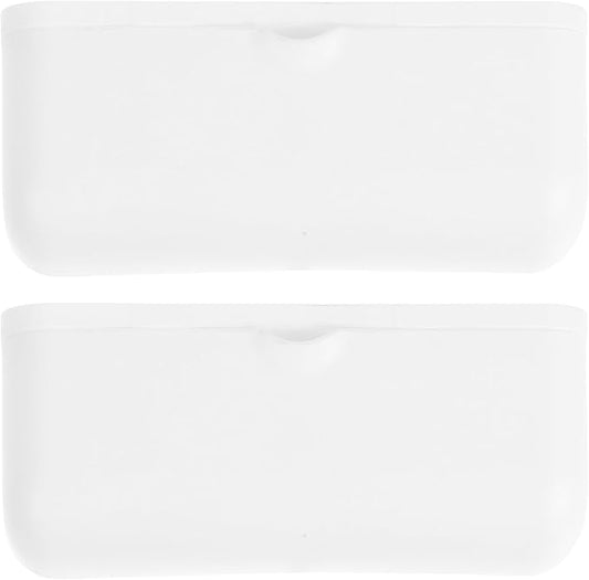 NUOBESTY 2Pcs Wall Mounted Trash Bag Dispenser, Universal Size Trash Bag Holder Organizer No Drill Easy Installation Storage Box for Kitchen, Bathroom & Pantry (White)