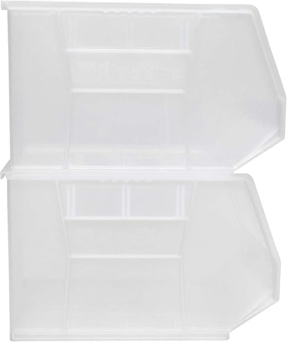 Akro-Mils 30270 AkroBins Plastic Storage Bins, Space-Saving Stackable Bins for Garage, Pantry, Craft Organization, 18" x 16" x 11", Clear, 3-Pack