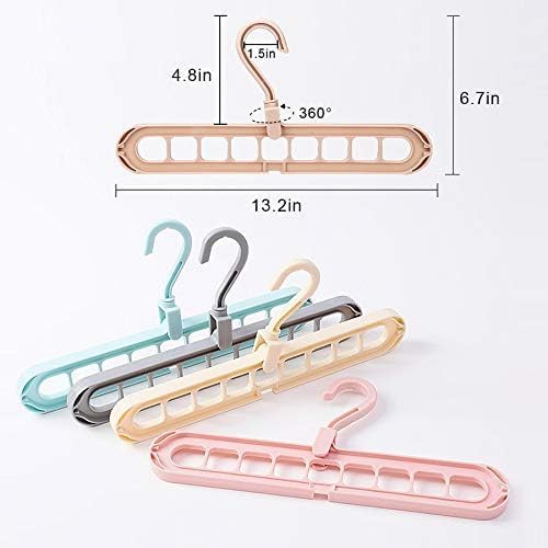 YZÉ BY YIZHE 【9-Space Saving Hangers】, 【Heavy Duty PP Plastic】 【Cascading Hanger Organizer 】 with Anti-Skid Foldable Design for Closet (Random, 10)