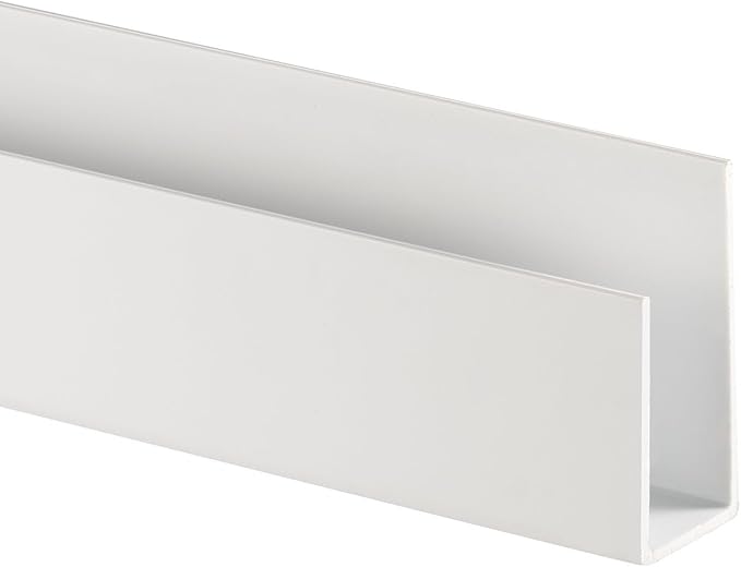 TRINITY 48.5” PVC Edge Trim for Slatwall Panels, White, 4 Pack