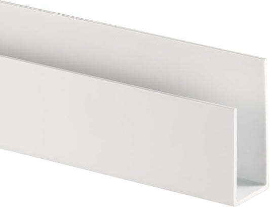 TRINITY 48.5” PVC Edge Trim for Slatwall Panels, White, 4 Pack