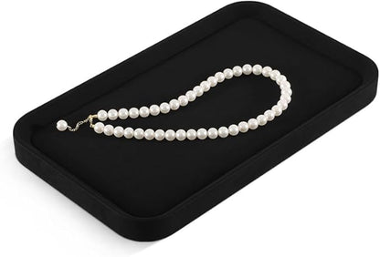 Yinbeini Mens Valet Tray, Microfiber Valet Tray,Luxury Jewelry Drawer Organizer,Premium Flat Tray,Black Jewelry Tray