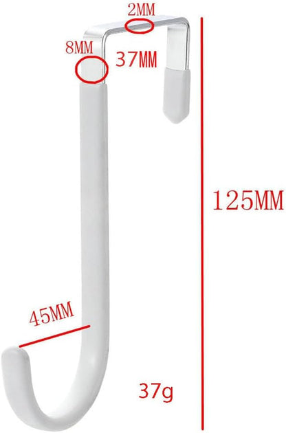 DaylyFav, Over The Door Hooks, Door Hanger, Groove S-Hooks for Hanging, Rubber Coated Over The Door Hanger for Bedroom, Bathroom Over Grass Door Hooks, White, 4-Pack
