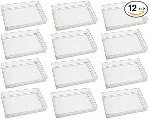 YBM HOME White Mesh Drawer Organizer and Storage for Kitchen Drawers, Serves as School Supply Holder, Office Desktop Organizer Basket, Makeup and Craft Supplies Organization, (12 Pack, 8x12x2 Inch)