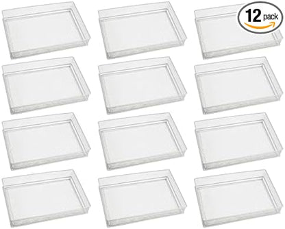 YBM HOME White Mesh Drawer Organizer and Storage for Kitchen Drawers, Serves as School Supply Holder, Office Desktop Organizer Basket, Makeup and Craft Supplies Organization, (12 Pack, 8x12x2 Inch)