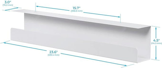 Monoprice Under Desk Cable Tray - Steel with Power Supply and Wire Management - Workstream Collection White