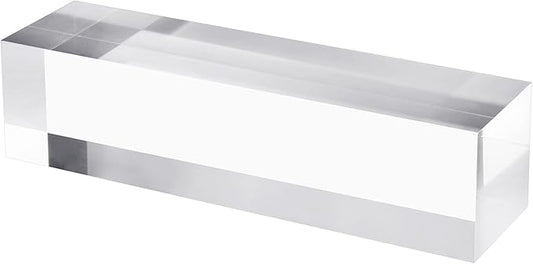 CiaoHER 2in Thickness Solid Acrylic Cube Display Block Clear Polished Pedestal Stand Riser Solid Base 2" x 2" x 8", 1 Pack
