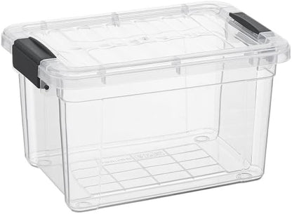 Superio Mini Storage Container Plastic Crayon Box Art Supplies and Sewing Case Stackable Clear Small Organizer for Beads, Stationery, Chalk, and Food, 1.4 Quart