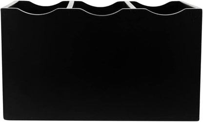 Restaurantware 8.25 x 5.5 x 4.75 Inch Flatware Display 1 Countertop Buffet Utensil Caddy - 3 Compartment For Parties Picnics Homes or Restaurants Black Bamboo Cutlery Holder Upright