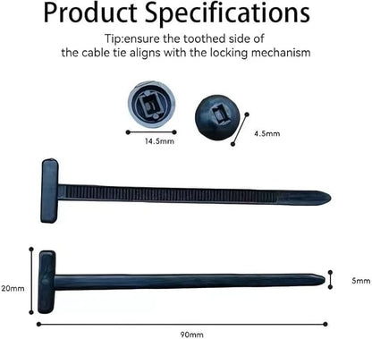 50 Pcs Nylon Universal Cable Tie Buckle with PP Storage Box - Fixion Tools Kit Includes Multifunctional Zip Ties, Pin & Button Fasteners, UV Resistant for Car Repair, Bumper & Fender Clips (50PCS)